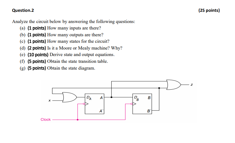Solved Question.2 (25 points) Analyze the circuit below by | Chegg.com