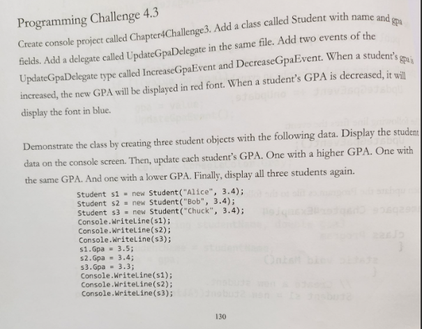 Solved Please provide steps in C# only | Chegg.com