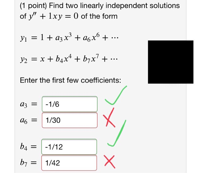 Solved 1 Point Find Two Linearly Independent Solutions Of 6408