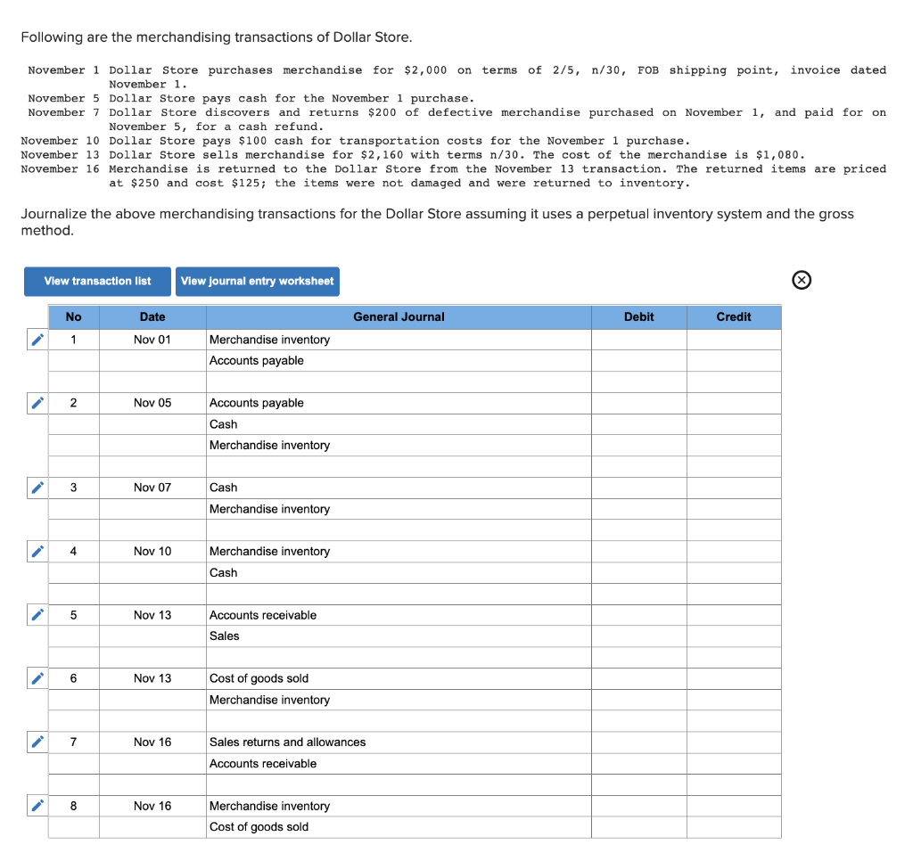 Solved Following are the merchandising transactions of | Chegg.com