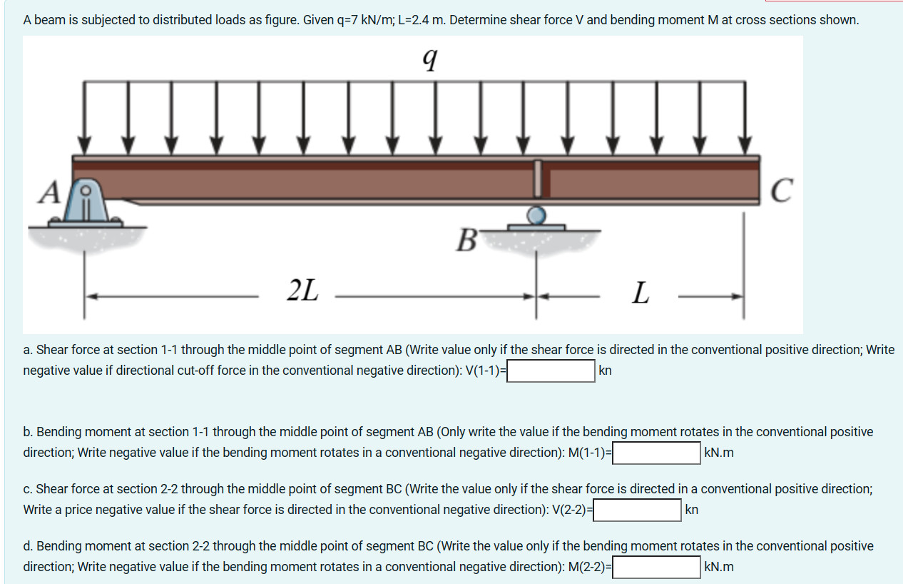 Solved A. Shear Force At Section 1-1 Through The Middle | Chegg.com