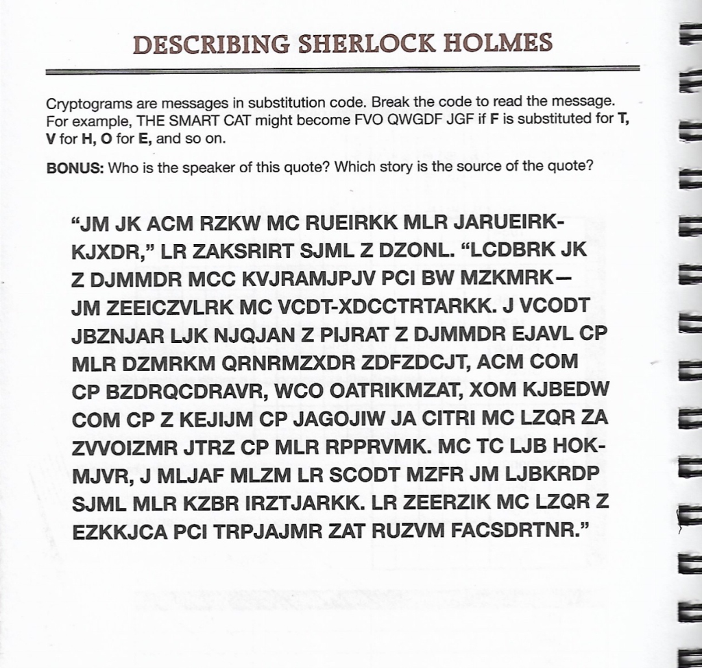 Describing Sherlock Holmes Cryptograms Are Messages Chegg Com