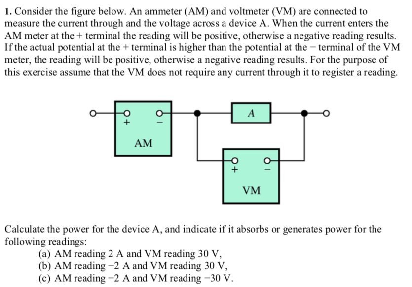 Solved 1. Consider the figure below. An ammeter (AM) and | Chegg.com