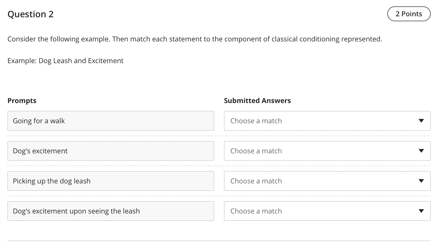 Solved Consider the following example. Then match each | Chegg.com
