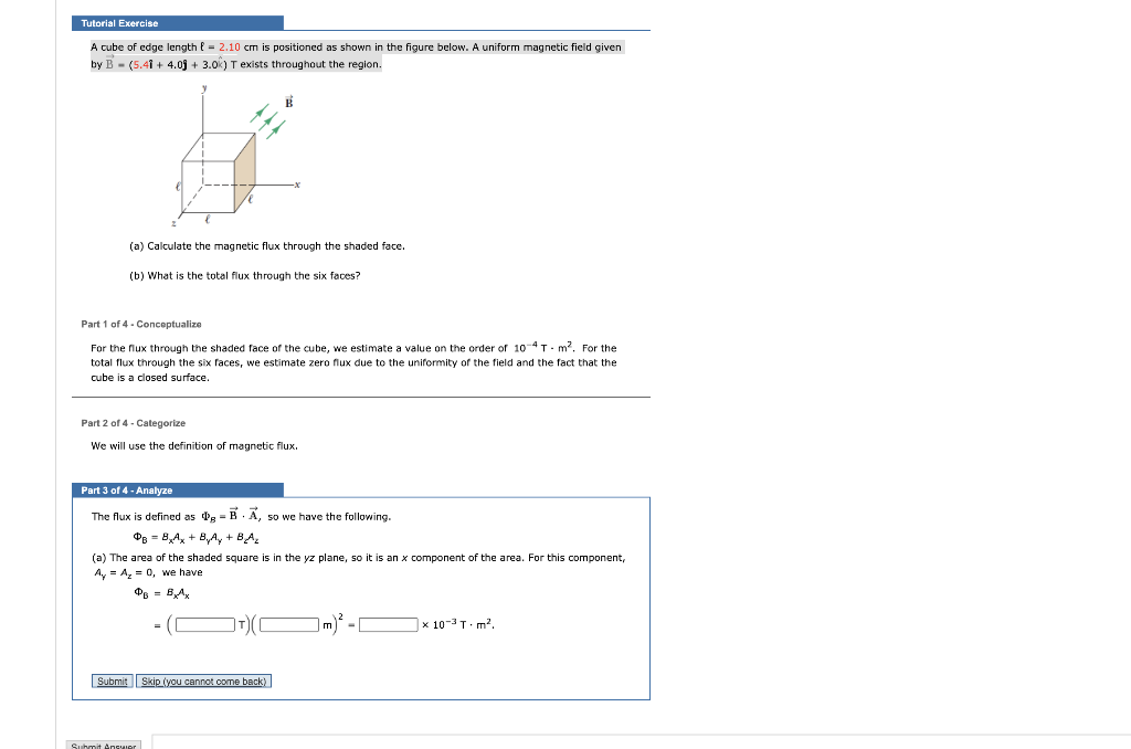 Solved Tutorial Exercise A cube of edge length ? = 2.10 cm | Chegg.com