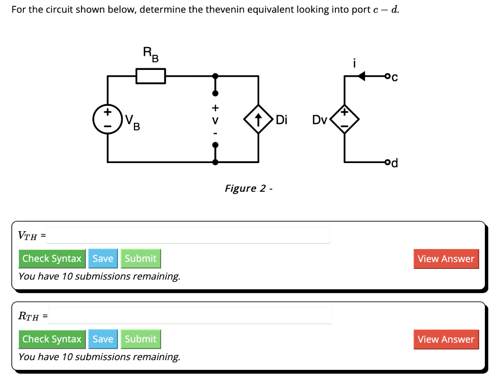 Solved For the circuit shown below, determine the thevenin | Chegg.com