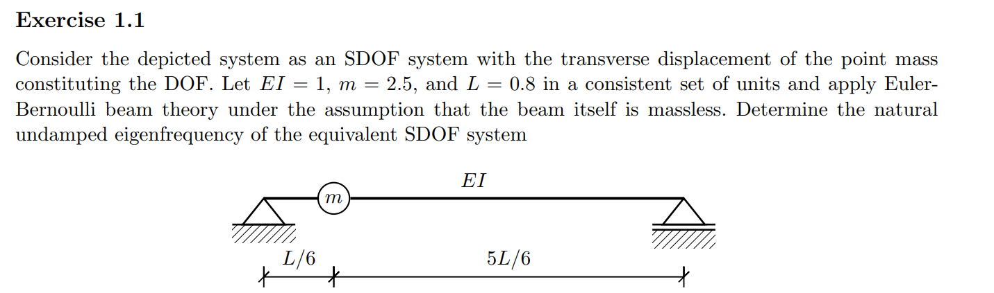 Solved Consider The Depicted System As An Sdof System With 