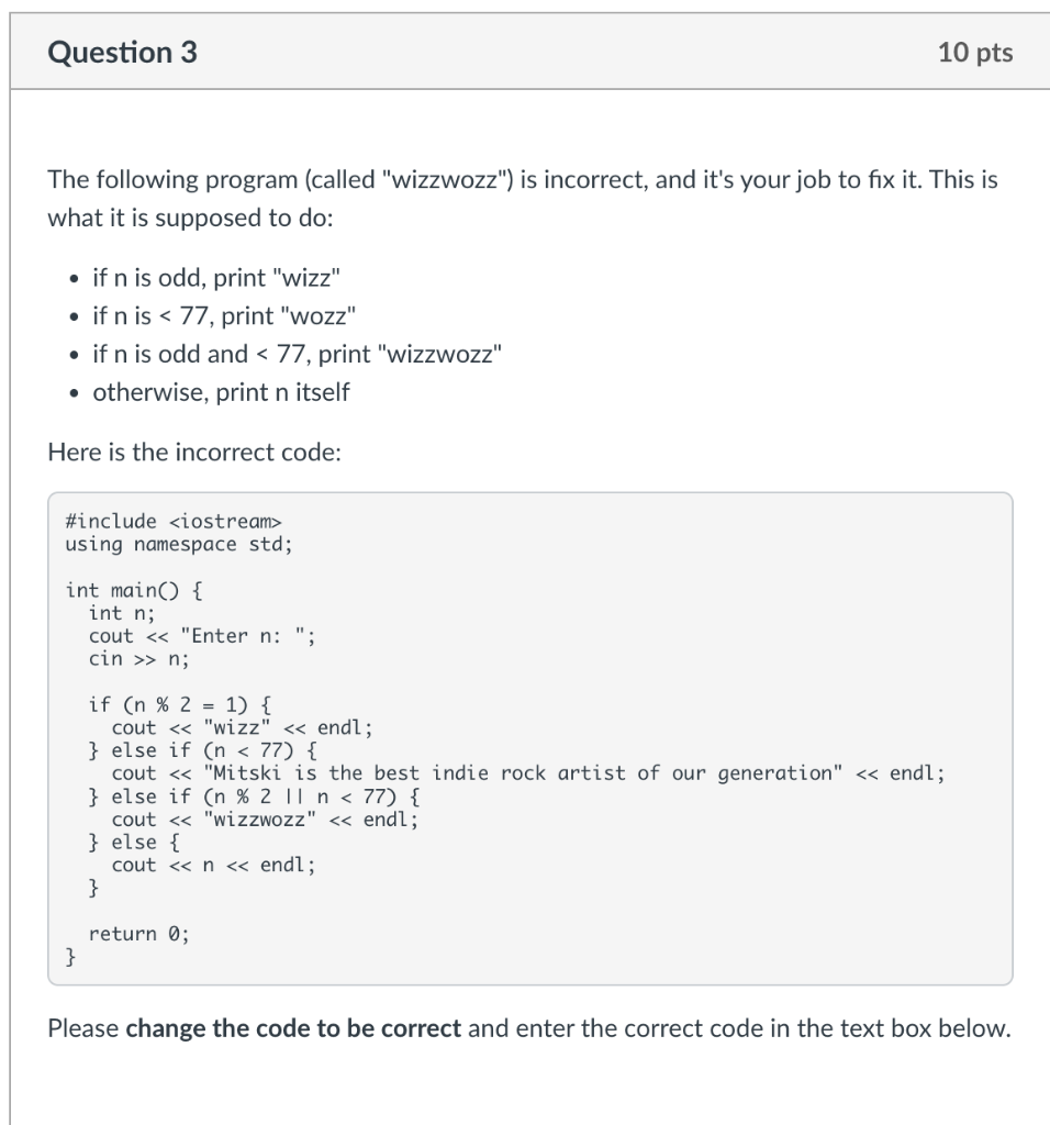 Solved The following program (called "wizzwozz") is | Chegg.com
