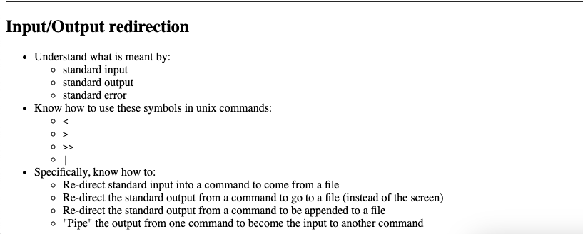 Solved Input/Output Redirection - Understand What Is Meant | Chegg.com