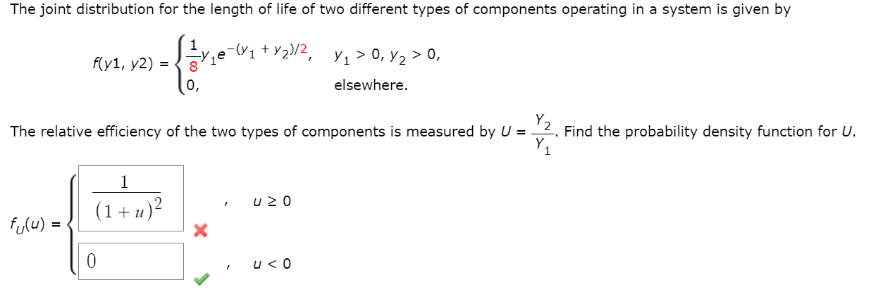 Solved The joint distribution for the length of life of two | Chegg.com