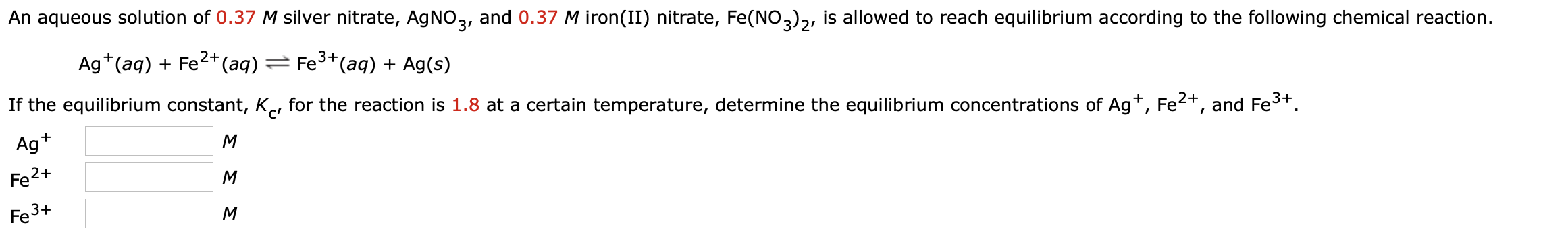 Solved An aqueous solution of 0.37 M silver nitrate, AgNO3, | Chegg.com