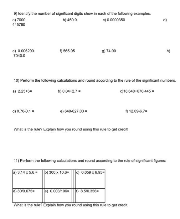 Solved Identify the number of significant digits show in | Chegg.com