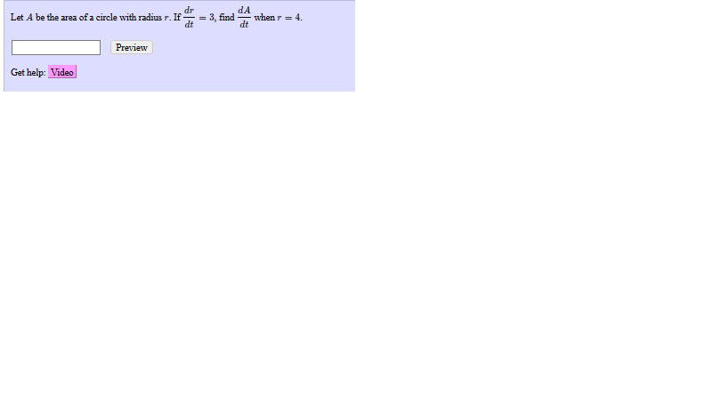 Solved Let A be the area of a circle with radius r. If " = | Chegg.com