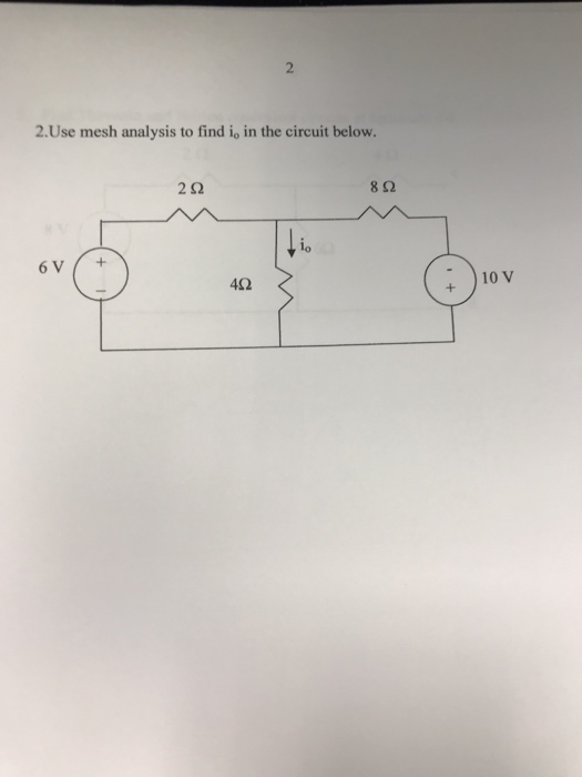 Solved 2.Use mesh analysis to find io in the circuit below. | Chegg.com