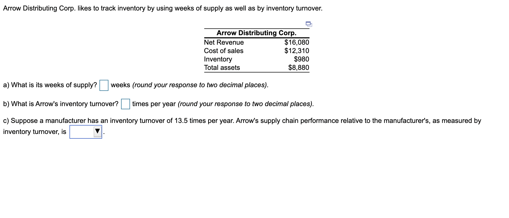 Solved Arrow Distributing Corp. likes to track inventory by | Chegg.com