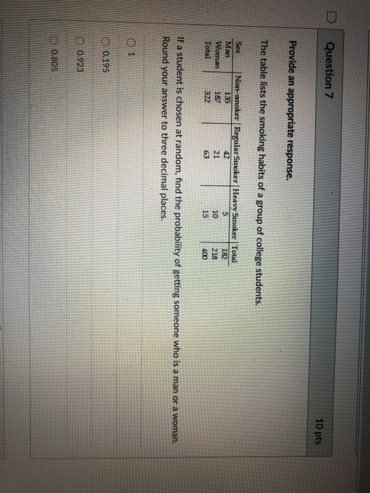 Solved D Question 7 10 pts Provide an appropriate response. | Chegg.com