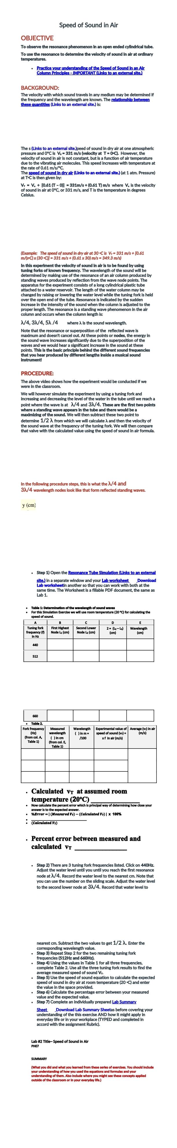 Energy: Measure the Speed of Sound Experiment - WORKSHEET – CLASSROOM  COMPLETE PRESS