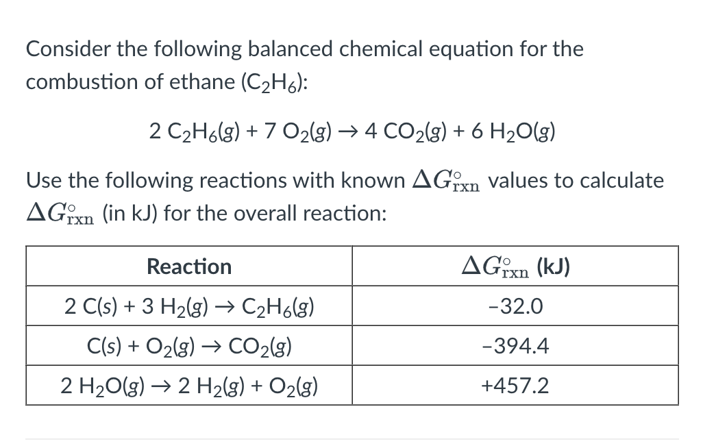 Solved Consider the following balanced chemical equation for | Chegg.com