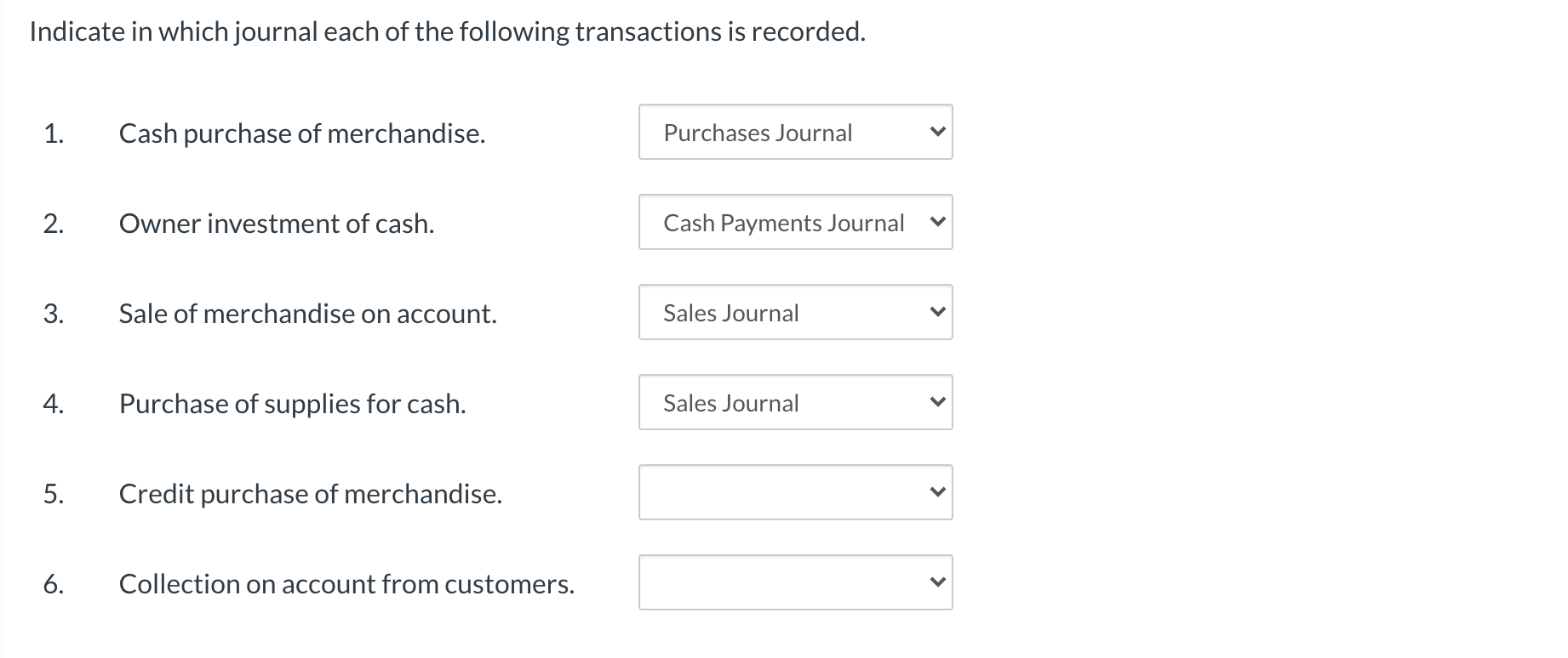 Solved Indicate in which journal each of the following | Chegg.com