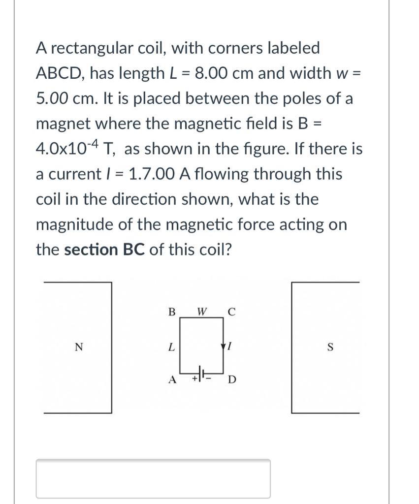 Solved = A rectangular coil, with corners labeled ABCD, has | Chegg.com