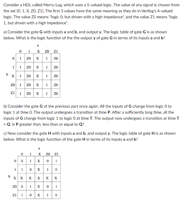 Consider A Hdl Called Merry Log Which Uses A 5 Va Chegg Com