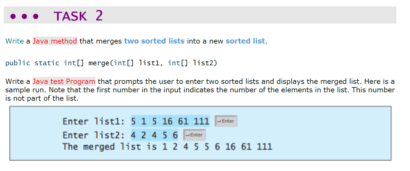 Solved TASK 1 Write a Java method that returns a new array | Chegg.com