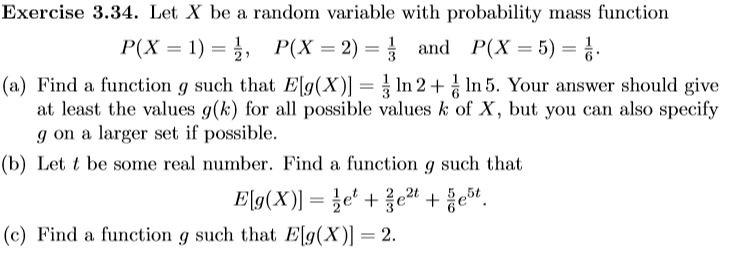 Solved Exercise 3.34. Let X be a random variable with | Chegg.com