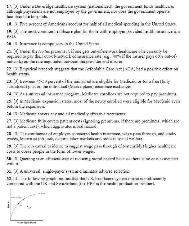 Solved 17. [3] Under a Beveridge healthcare system