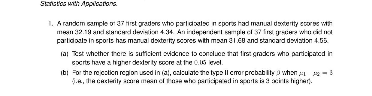 Solved Statistics with Applications. 1. A random sample of | Chegg.com