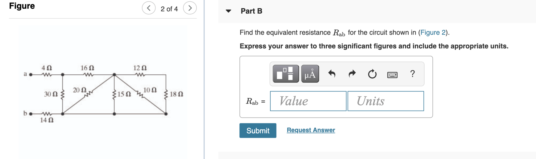 Solved Part A Find the equivalent resistance Rab for the | Chegg.com