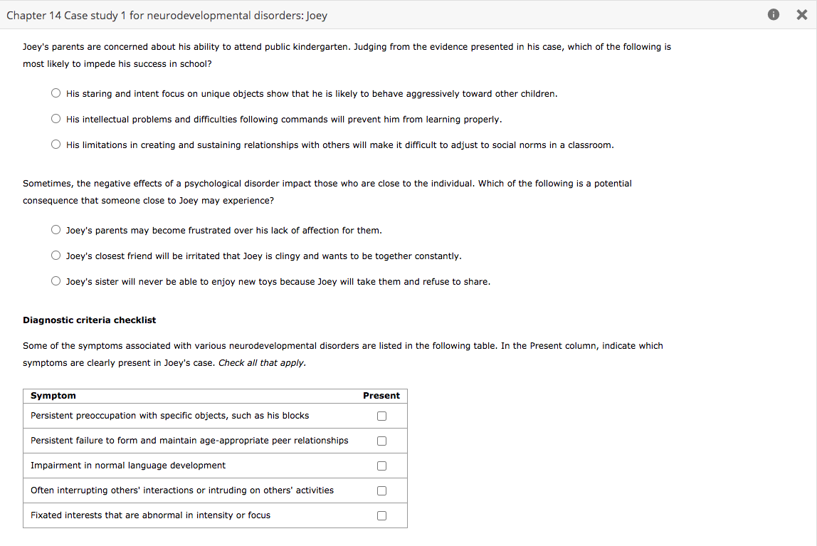 case study 1 for neurodevelopmental disorders joey