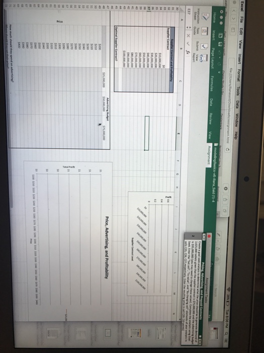Create a two-way data table using the values in cells | Chegg.com