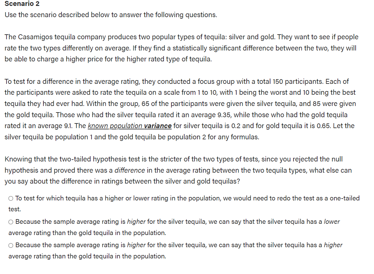 Scenario 2 Use the scenario described below to answer | Chegg.com