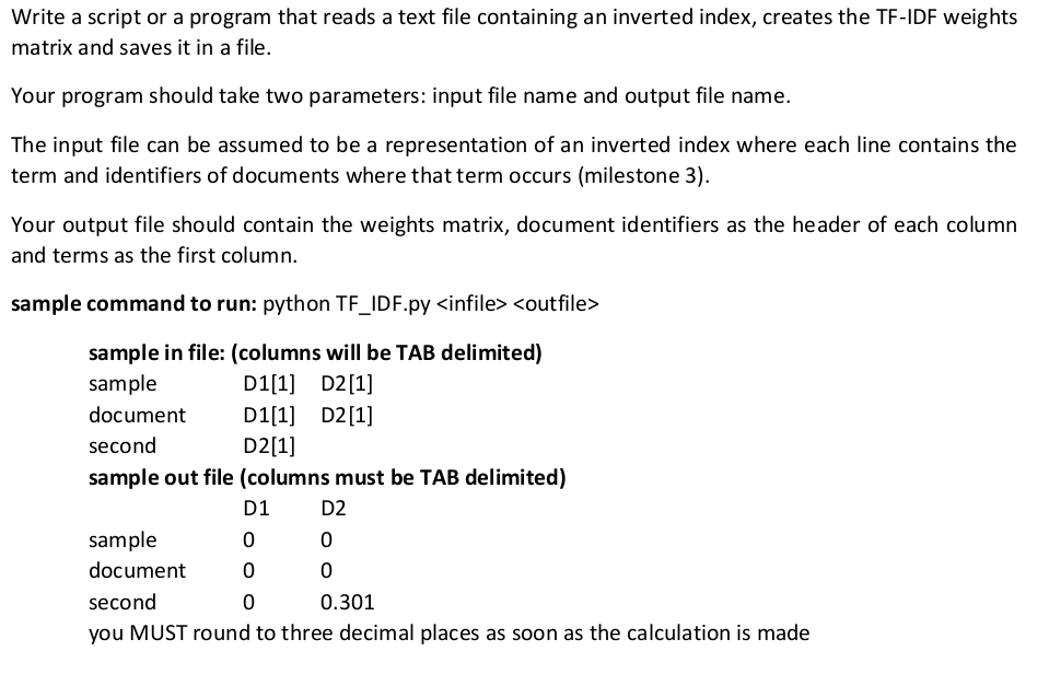 Solved Write a script or a program that reads a text file | Chegg.com