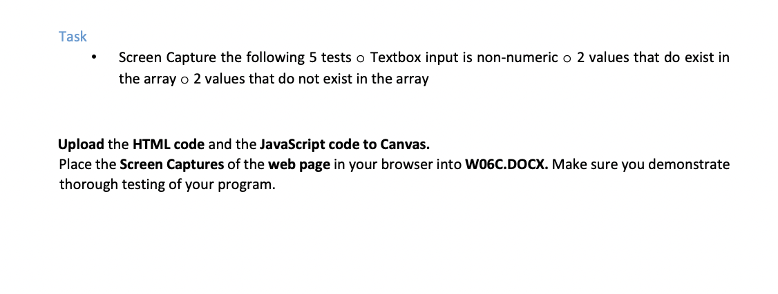 Solved Code the following in HTML and JS following these | Chegg.com