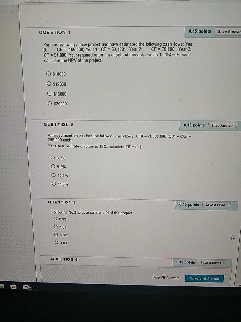 Solved 0.15 points Save Answe QUESTION 1 You are reviewing a | Chegg.com