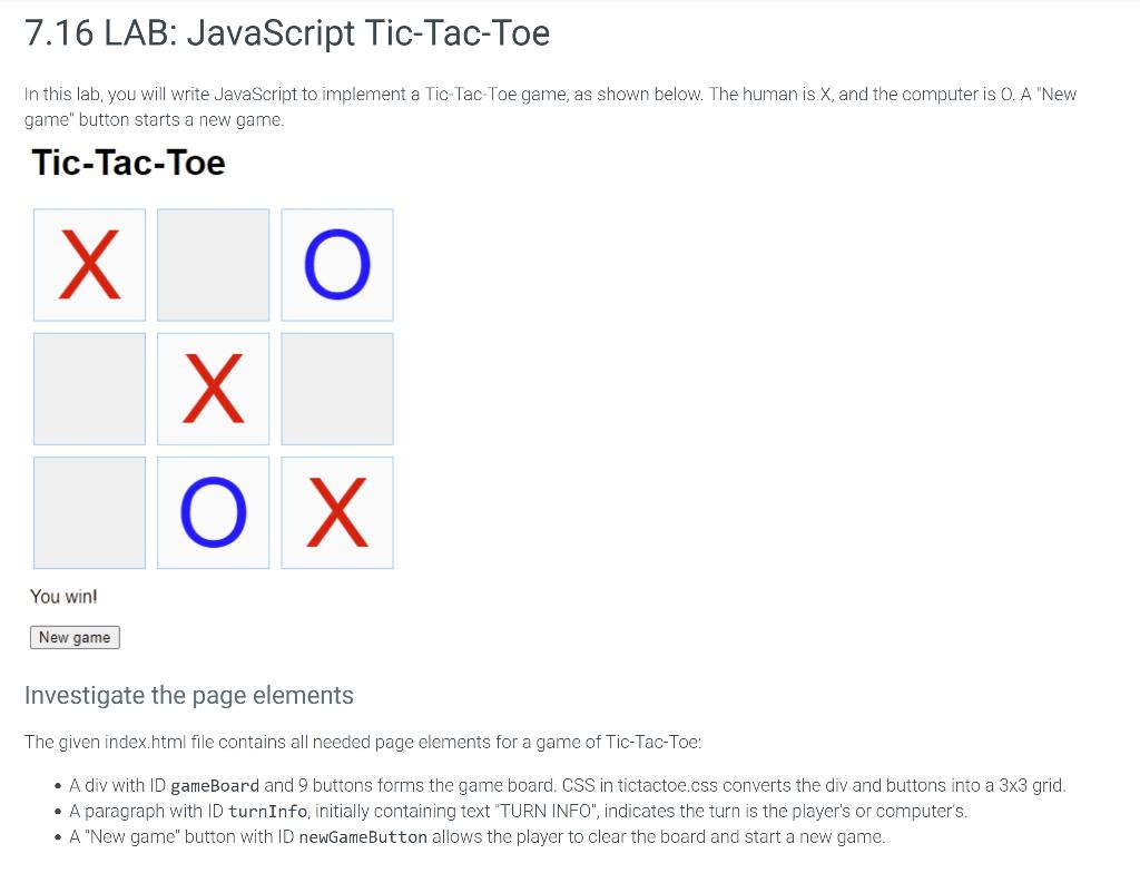 TIC TAC TOE – Javascript