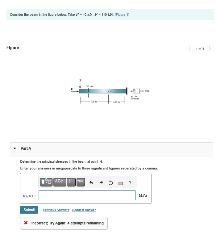 Solved Consider the beam in the figure below. Take | Chegg.com