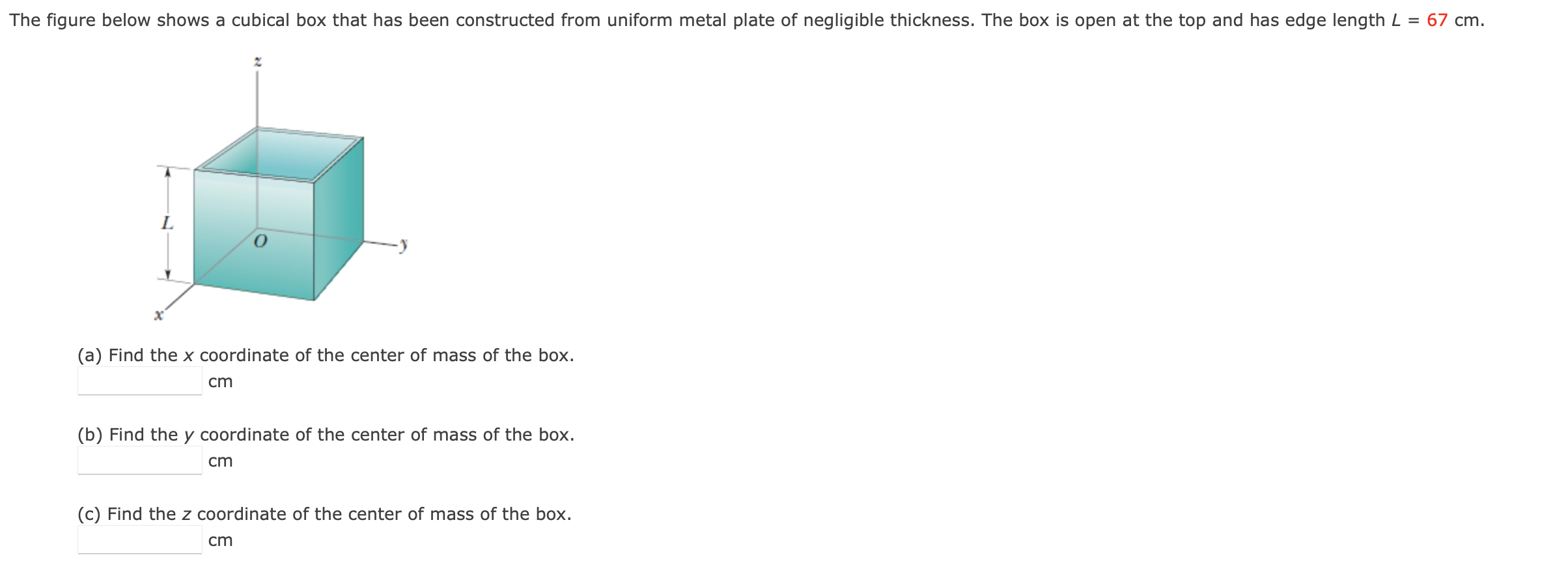 Solved The Figure Below Shows A Cubical Box That Has Been | Chegg.com