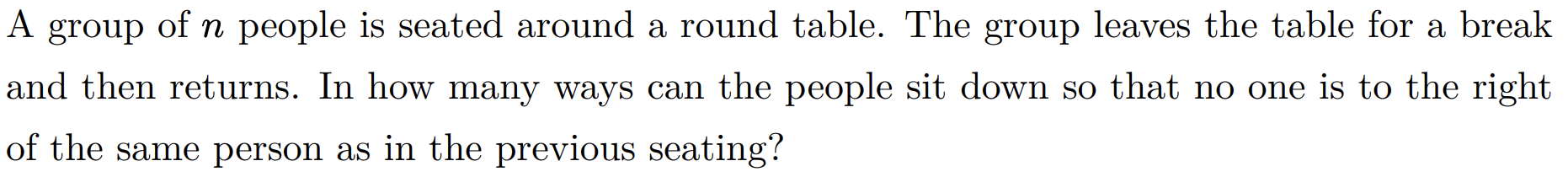 Solved A group of n people is seated around a round table. | Chegg.com