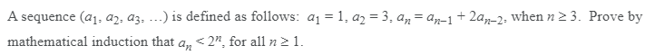 Solved A Sequence A1 A2 A3 Is Defined As Follows A1 7505