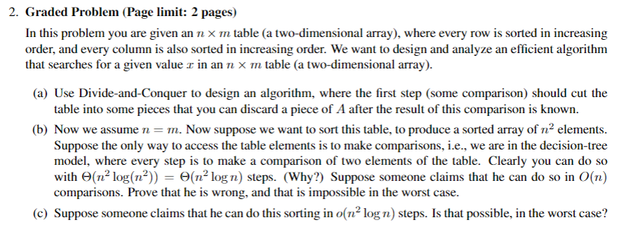 Solved 2. Graded Problem (Page limit: 2 pages) In this | Chegg.com
