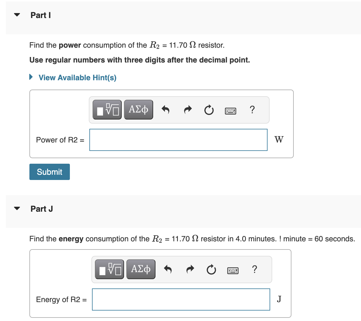 Solved Find the power consumption of the R2=11.70Ω resistor.