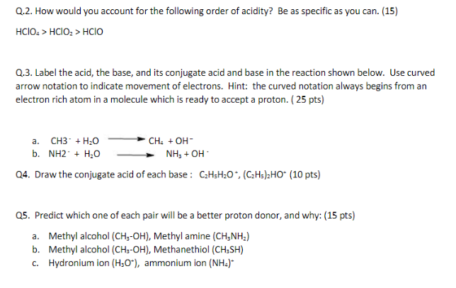 Solved Q.2. How would you account for the following order of | Chegg.com