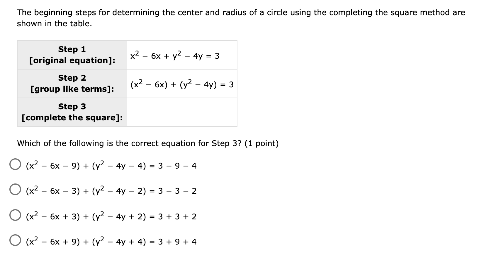 completing the square formula steps