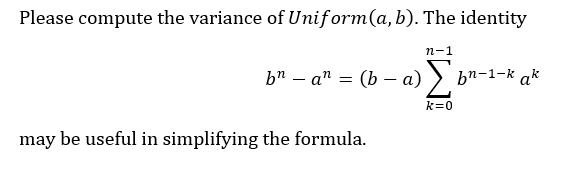 Solved The uniform distributions are a two parameter family | Chegg.com