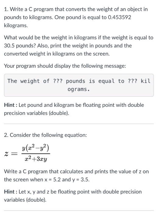 One pound weight in clearance kilos