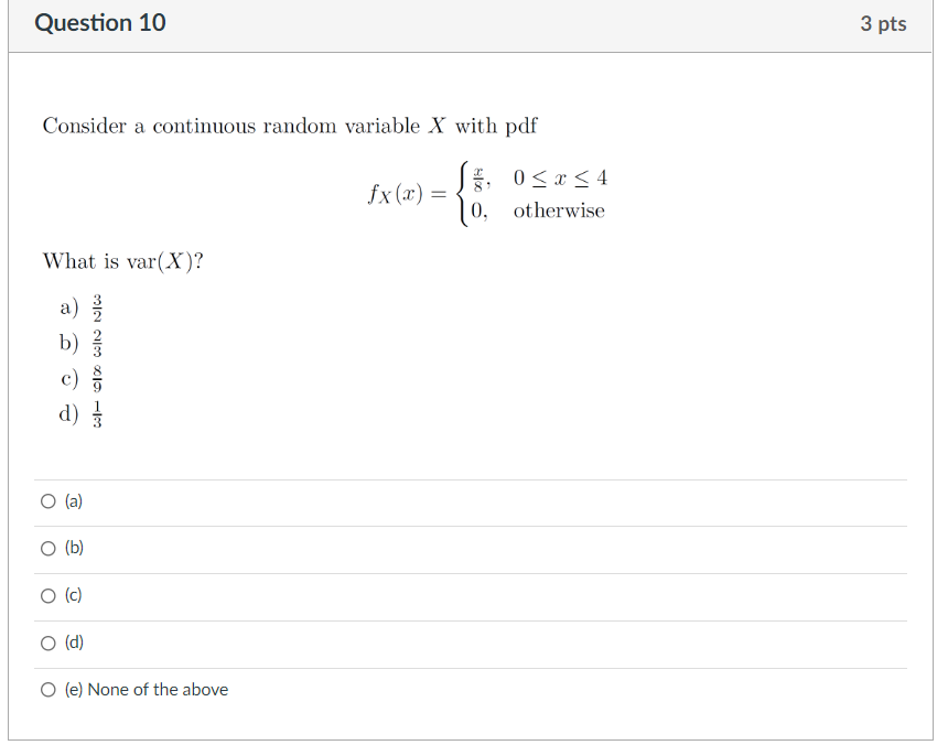 Solved Consider a continuous random variable X with pdf | Chegg.com