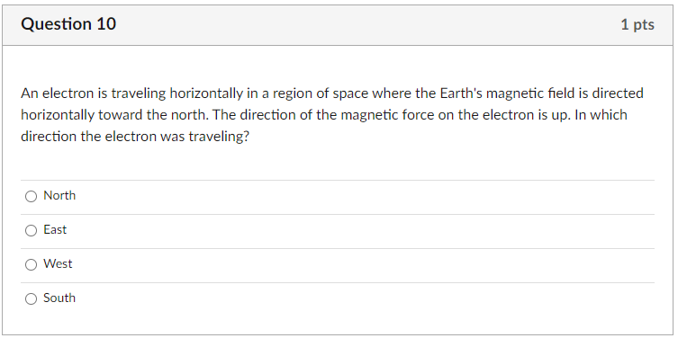 Solved An Electron Is Traveling Horizontally In A Region Of | Chegg.com