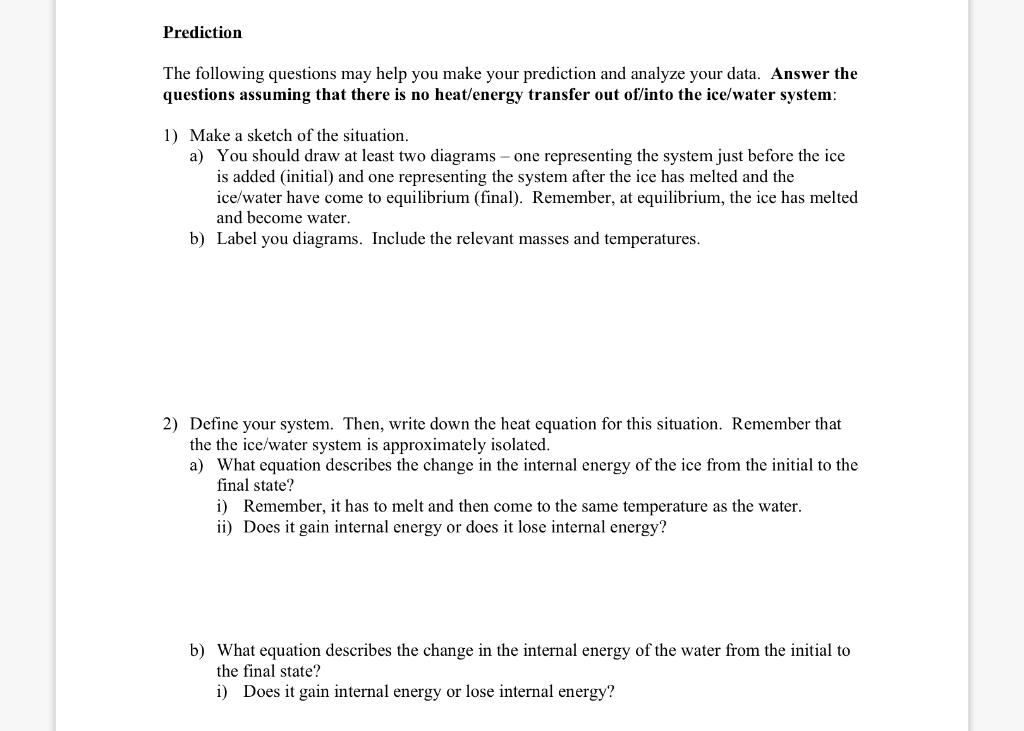 Solved Prediction The Following Questions May Help You Make 